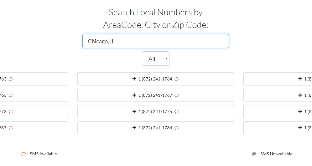 Local phone number results