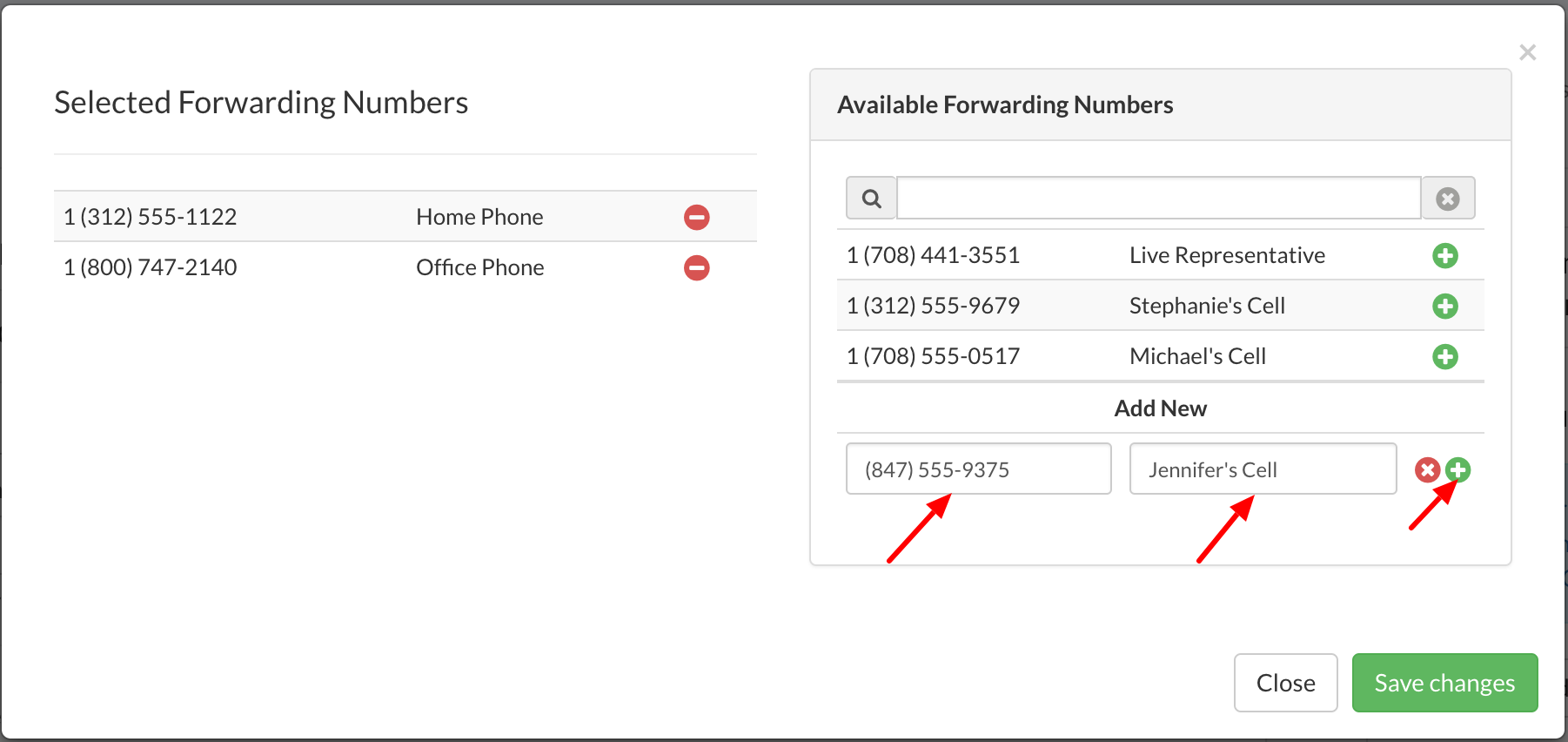 How to Add a Forwarding Phone Number Talkroute Support