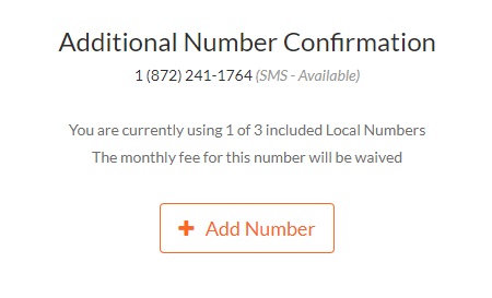 Local number add confirmation