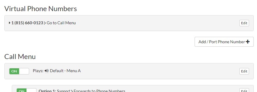Add or Port Phone Number Button