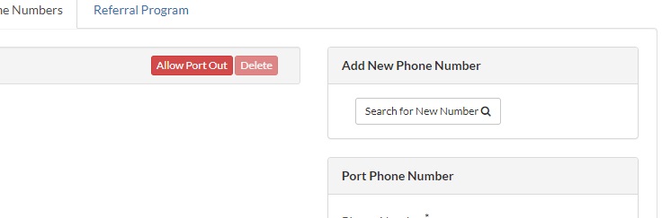 Search for New Number Option