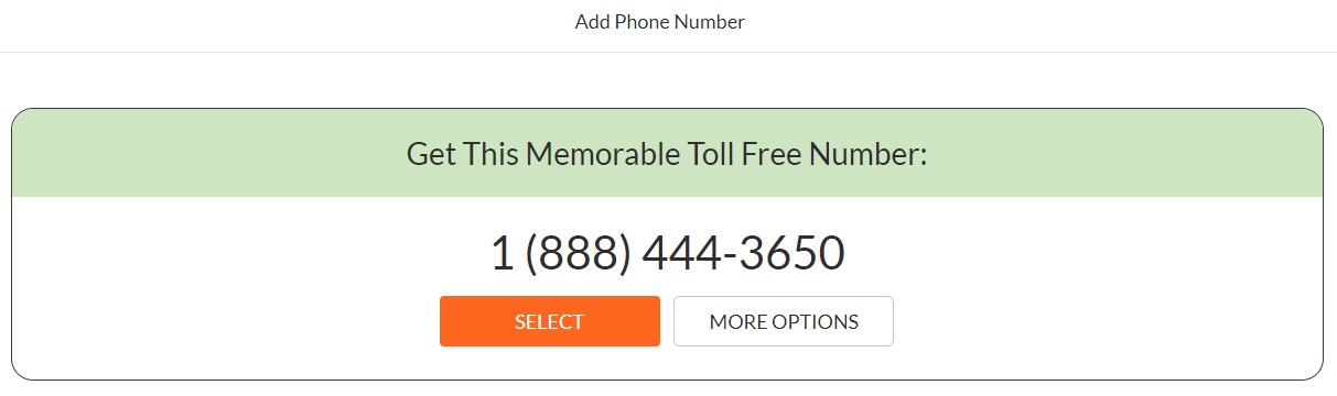 Memorable Toll-Free Number