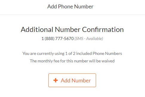 Add Toll-Free Number Confirmation