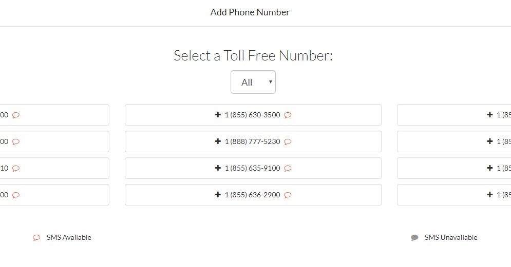 Toll-Free Phone Number Results