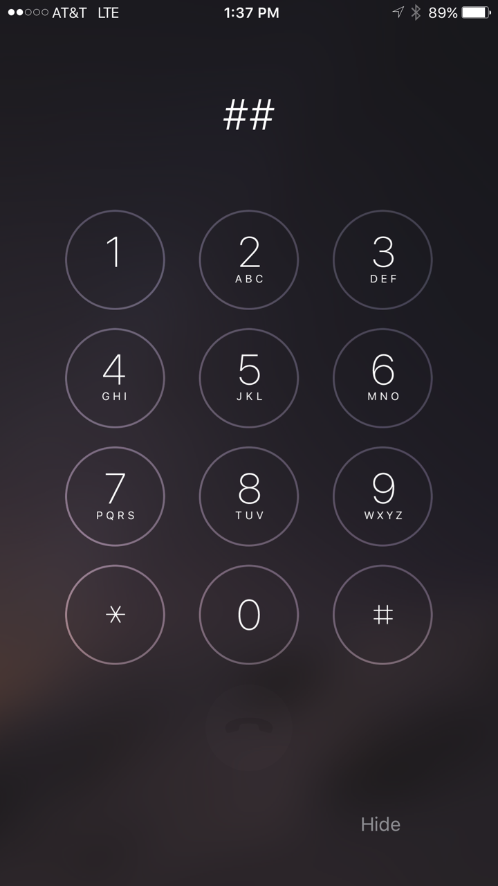 Phone dialer showing pound pound