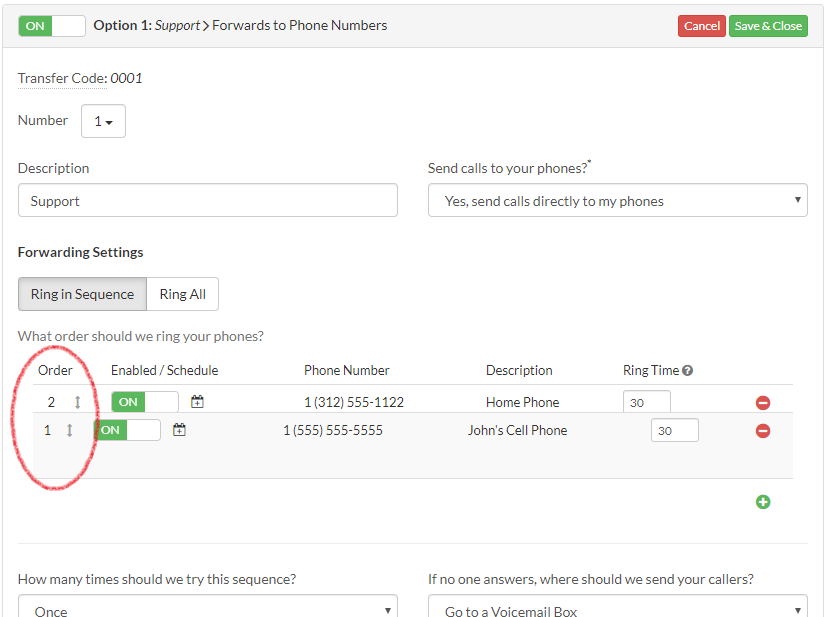 How to Ring Your Phones in Sequential Order Talkroute Support