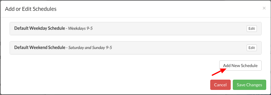 Add New Schedule Button
