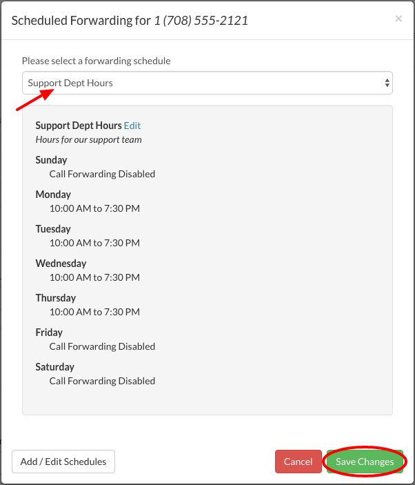 Select New Schedule from Dropdown