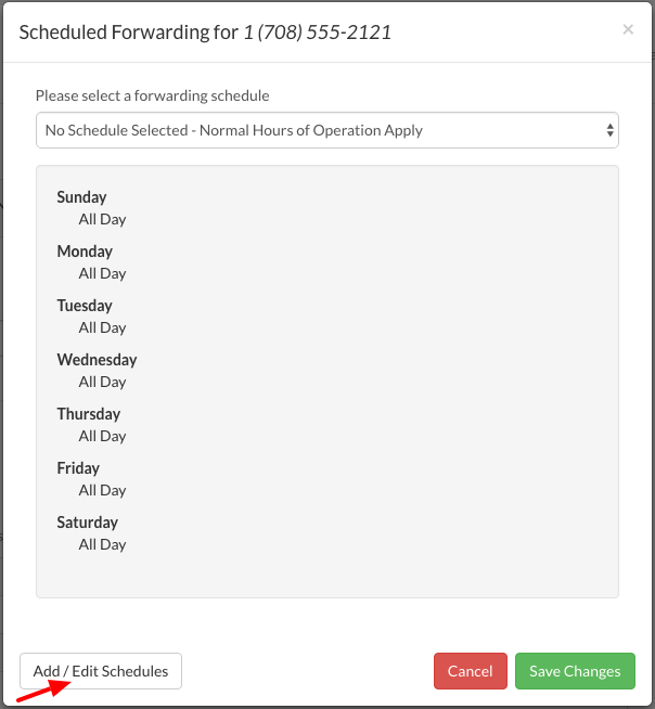 Add Edit Schedules Button