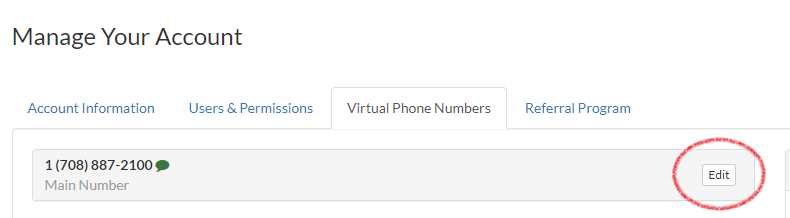 Edit Virtual Phone Number