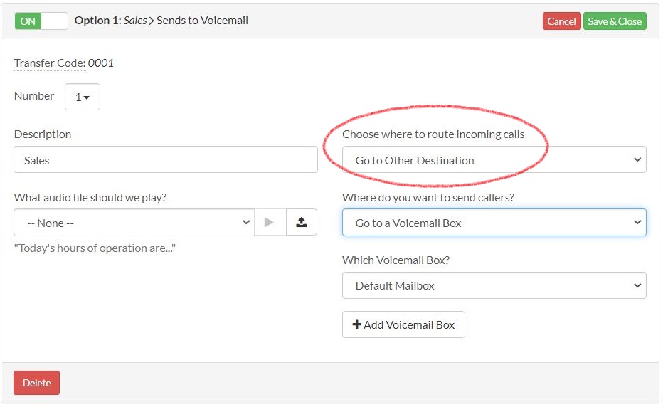 Go to Other Destination