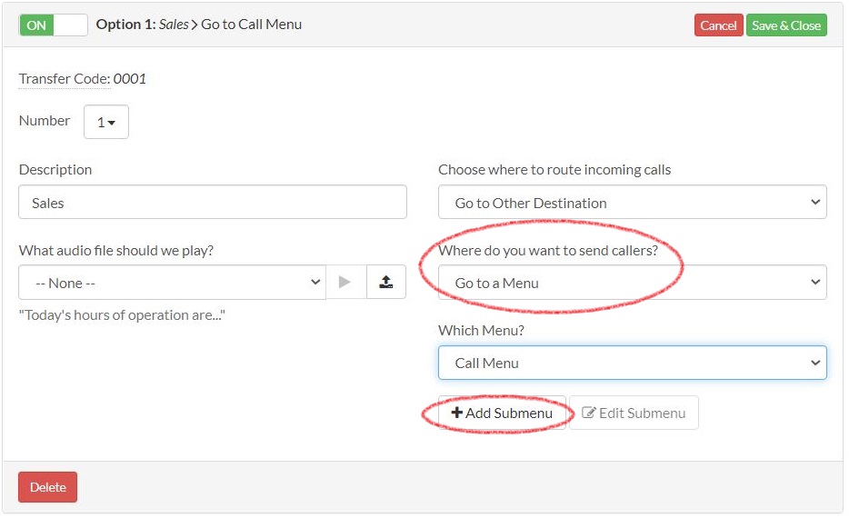 Go to a Menu and Add Submenu
