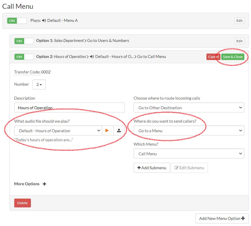 Audio File and Destination Selection