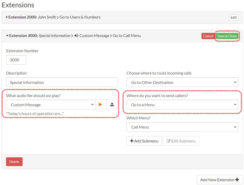 Extension Audio File Selection