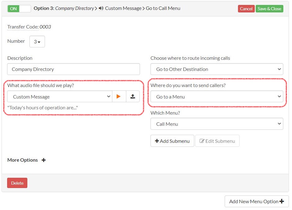 Audio File and Destination Selection