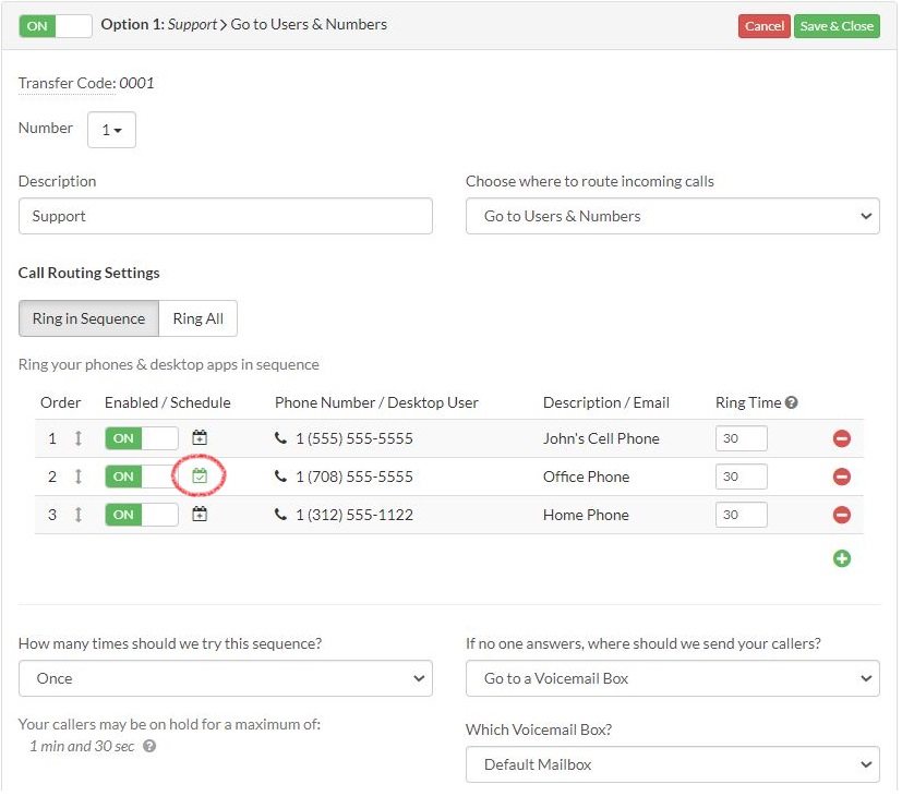 Schedule Status Icons Green and Red