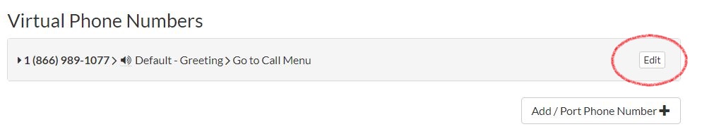 Edit Virtual Phone Number