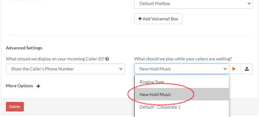 Select Music on Hold