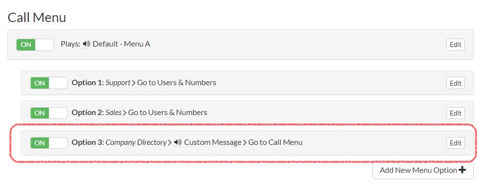 Dial by Name Directory Menu Option Complete