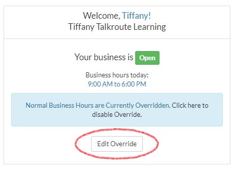 Edit Override Button