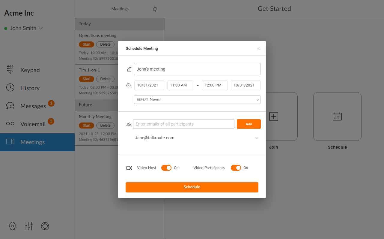 Schedule Meeting Form