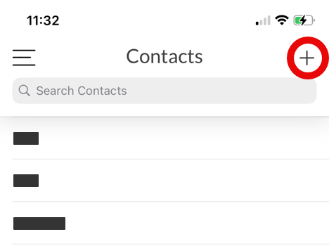 Talkroute Mobile App Add Contact Button