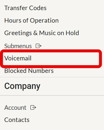 Voicemail Navigation Menu